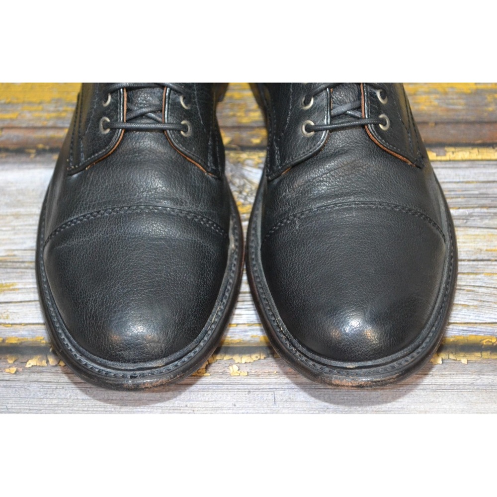 Frye Boots Mens 10.5 D Black Leather Cap Toe Combat Lace Up Casual Ankle 4001 - Picture 5 of 16